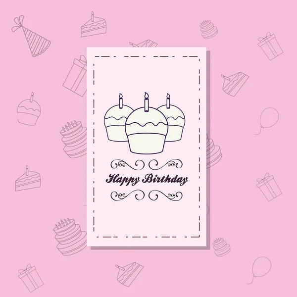 Ícone de cartão de aniversário feliz —  Vetores de Stock