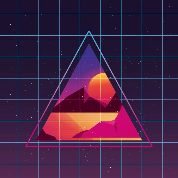 Futuristische en retrowave ontwerp — Stockvector