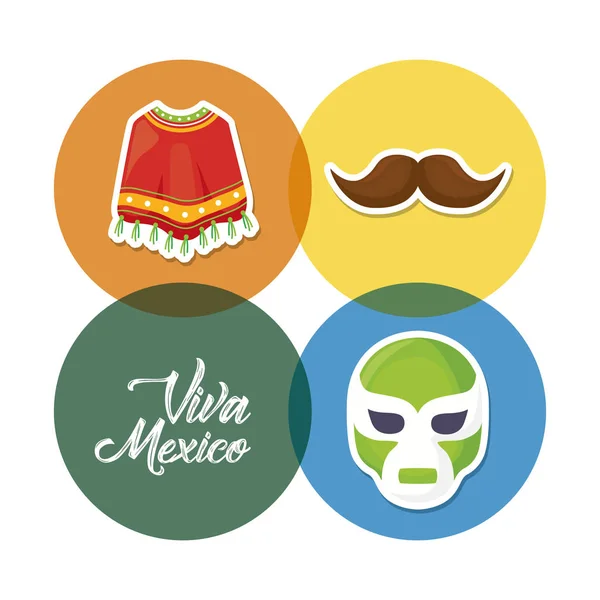 Diseño de Viva México — Vector de stock