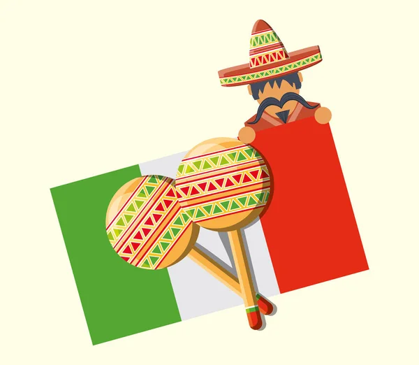 Design da bandeira mexicana — Vetor de Stock