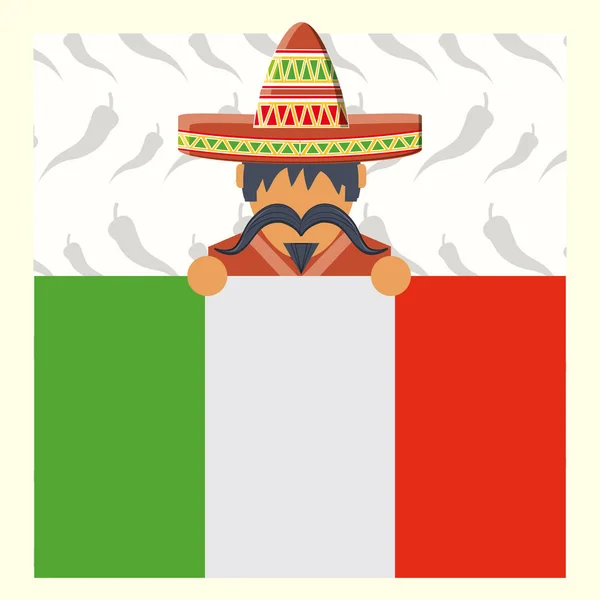 Drapeau de design mexicain — Image vectorielle