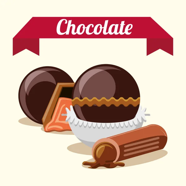 Çikolata şekerleme tasarım — Stok Vektör
