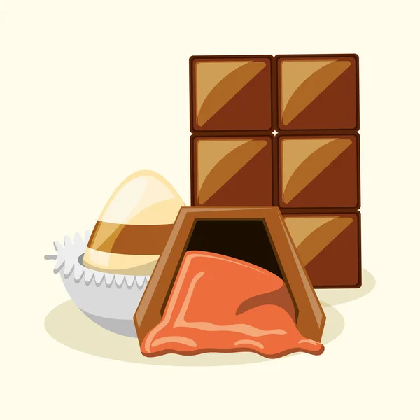 Diseño de barra de chocolate — Vector de stock