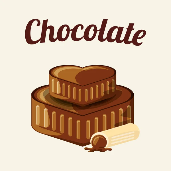 Čokoládové bonbóny design — Stockový vektor