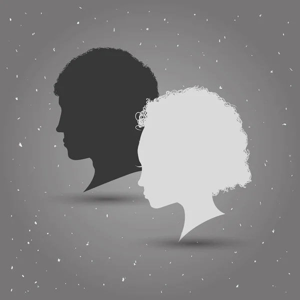 ผู้ชายและผู้หญิงหัวซิลูเอท — ภาพเวกเตอร์สต็อก