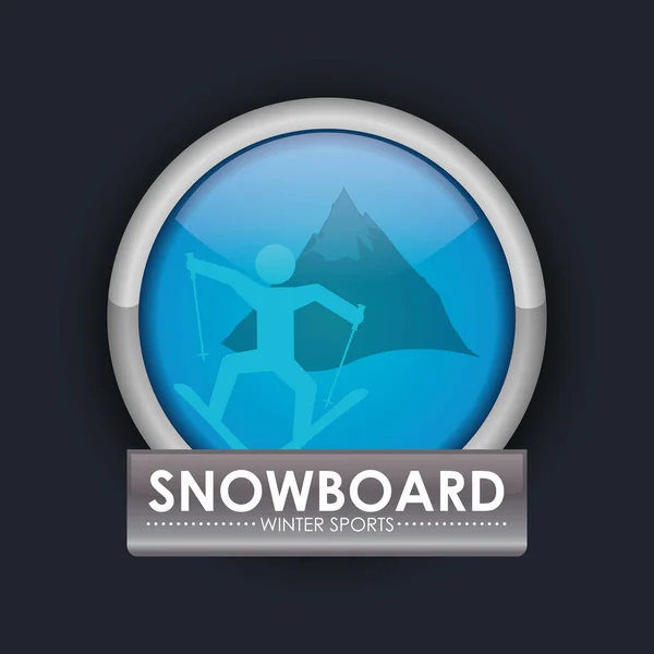 Snowboarding a zimní sporty — Stockový vektor