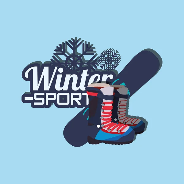 Snowboard e sport invernali — Vettoriale Stock