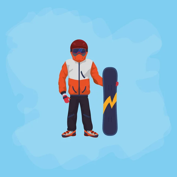 Snowboard en wintersport — Stockvector