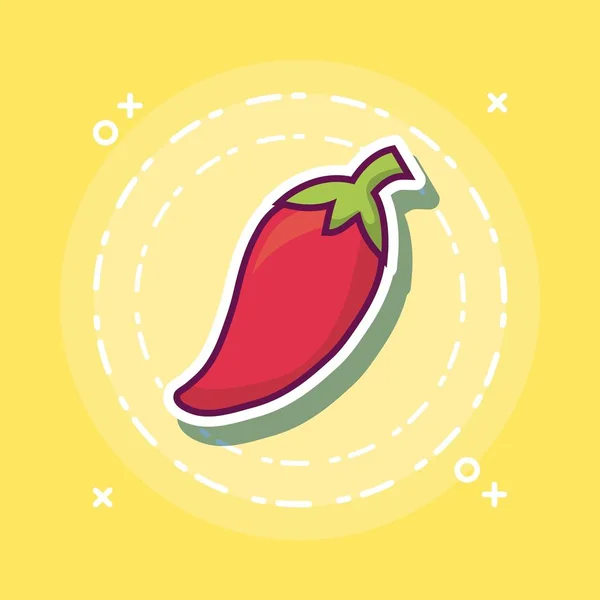 Gambar ikon cabai merah - Stok Vektor