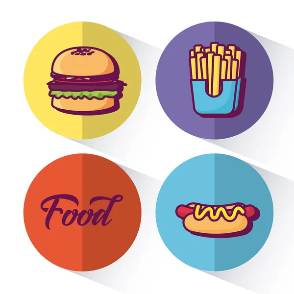 Concetto di Fast Food Design — Vettoriale Stock