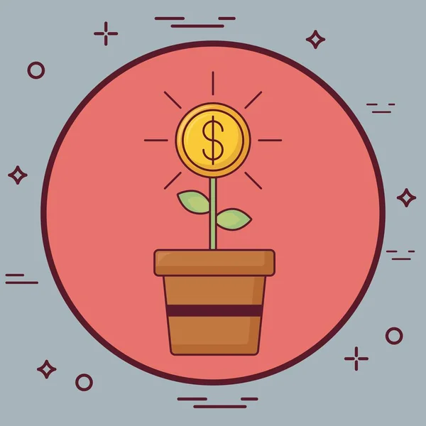 Money plant icon — Stock Vector