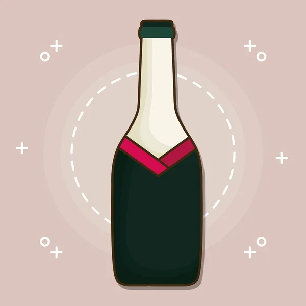Láhev šampaňského ikona — Stockový vektor