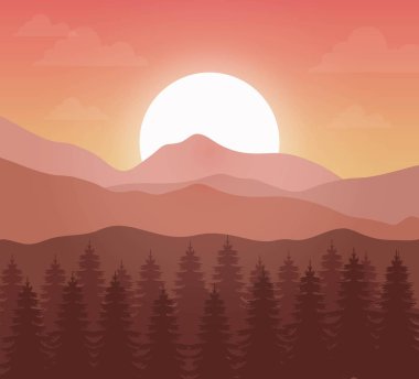 orman tasarımı olan dağ manzarası