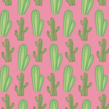 renkli kaktüs seamless modeli