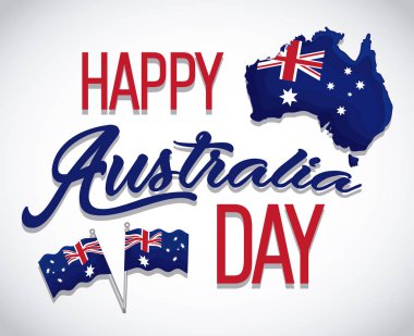 Happy Avustralya günü Avustralya Haritası