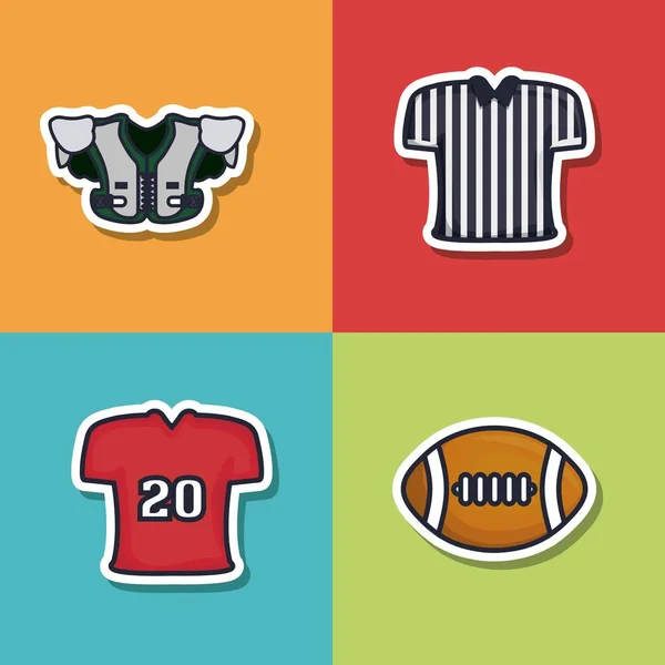 Colorido ícone de futebol americano — Vetor de Stock