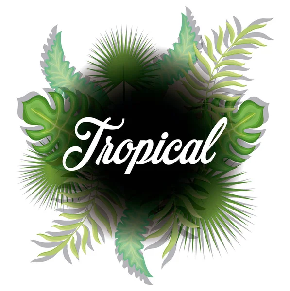 Banner de hojas tropicales de verano de moda — Vector de stock