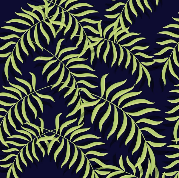 Patrón sin costuras hojas tropicales fondo — Vector de stock