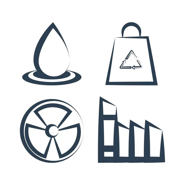 Ecology clean renewable energy icons — Stock Vector