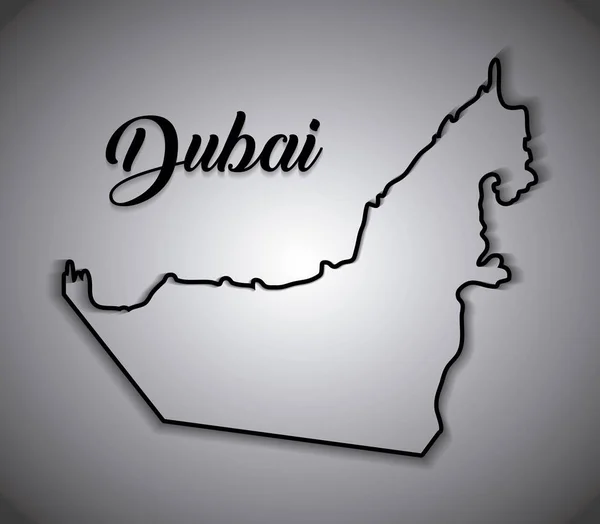 Mapa Spojených arabských emirátů kreslený — Stockový vektor