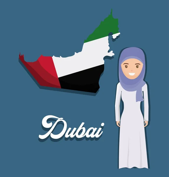 Carte des émirats arabes unis bande dessinée — Image vectorielle