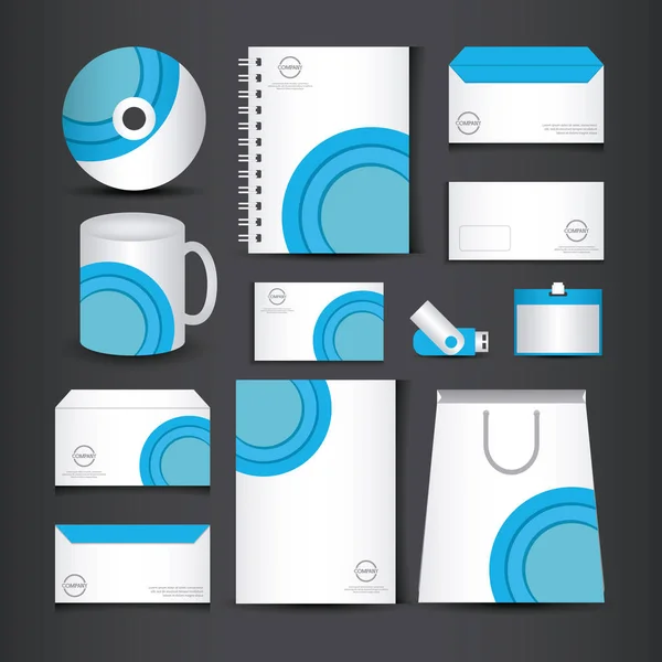 Mavi ve beyaz ileti örneği şablon tasarımı — Stok Vektör