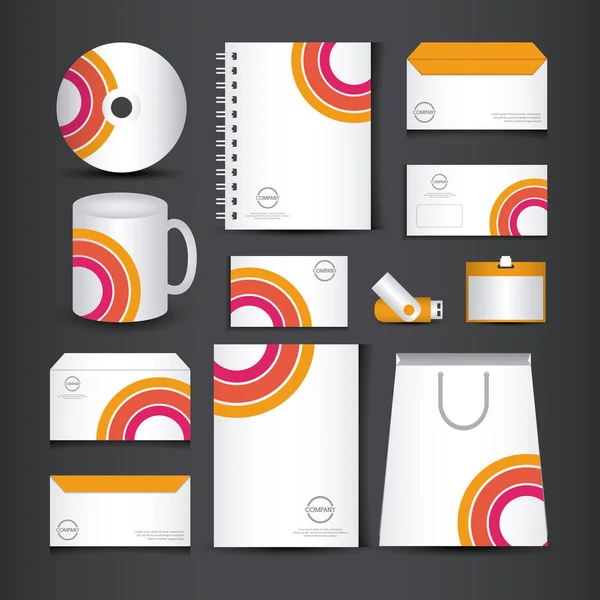 Design de modelo de identidade corporativa de papelaria colorida —  Vetores de Stock