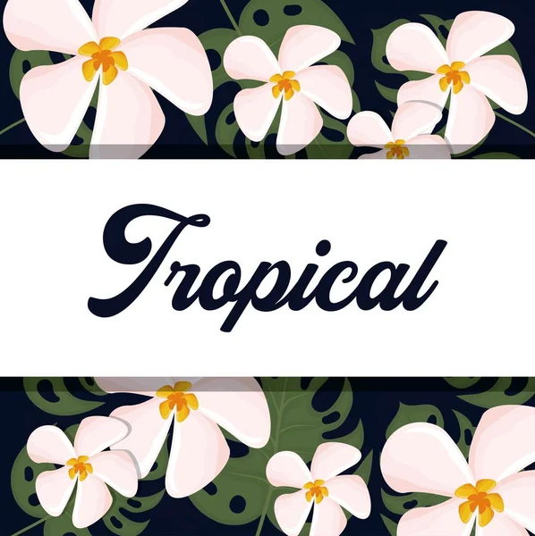 Fondo de flores tropicales — Vector de stock