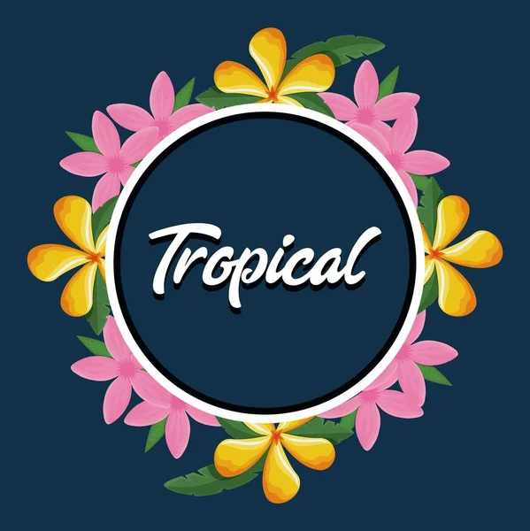Kwiaty tropikalny tło — Wektor stockowy