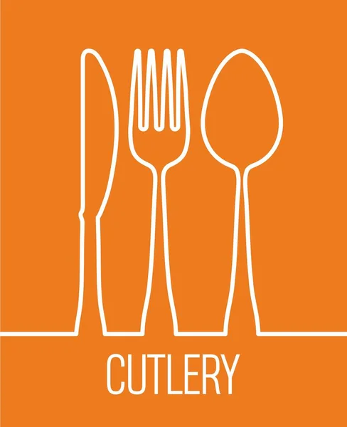 Fork spoon knife cutlery symbol design — Stock Vector