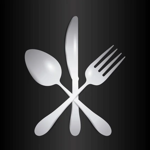 Fork spoon knife cutlery symbol — Stock Vector
