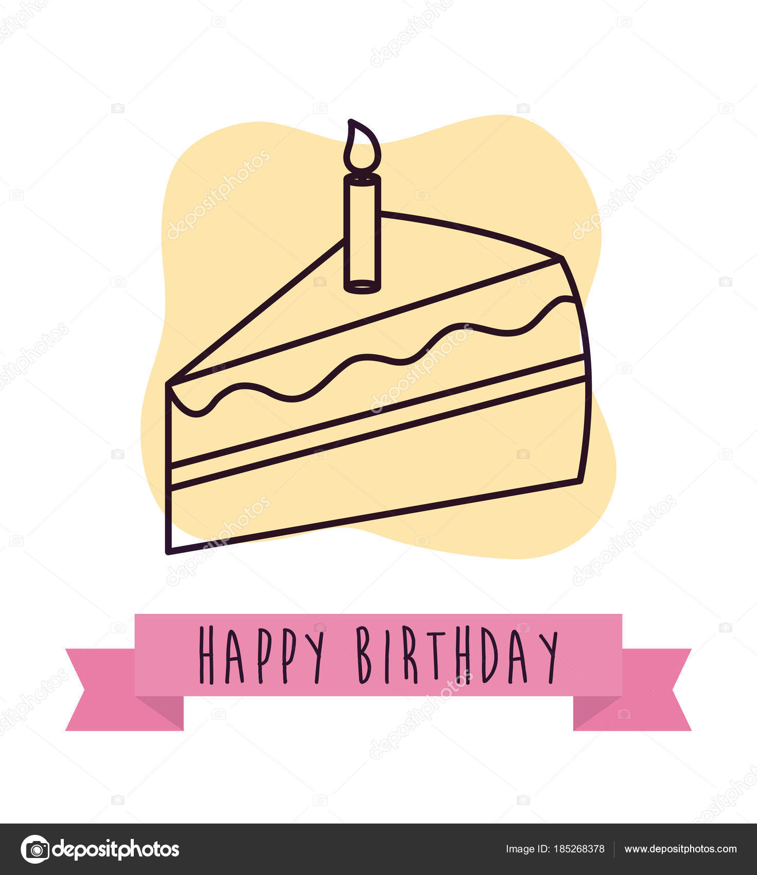 Disegno Della Torta Di Buon Compleanno Vettoriali Stock