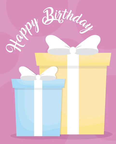 Joyeux anniversaire cadeaux design — Image vectorielle