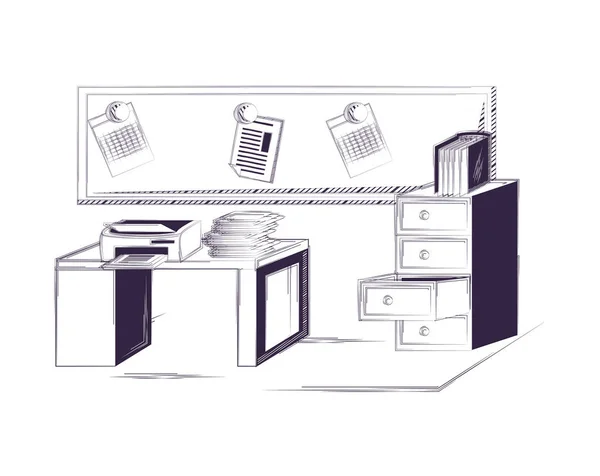 Resepsiyon ve ofis malzemeleri tasarımı — Stok Vektör