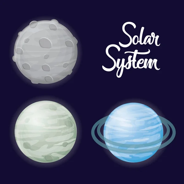 Diseño del sistema solar — Vector de stock