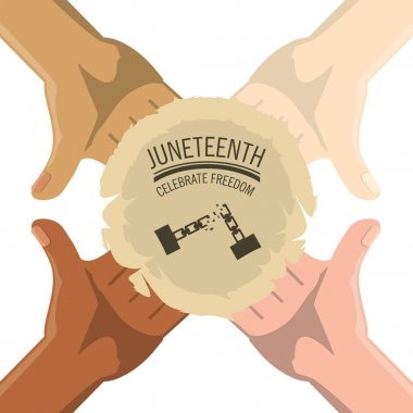 eller togeter juneteenth ile kutlamak özgürlük amblemi
