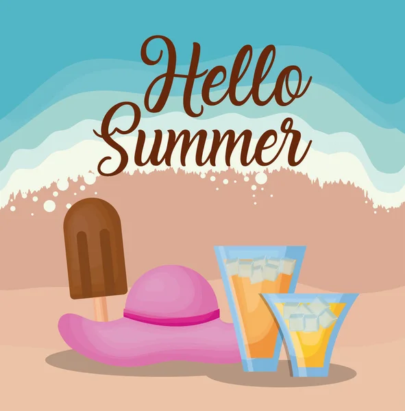 Hello summer design — Stock Vector