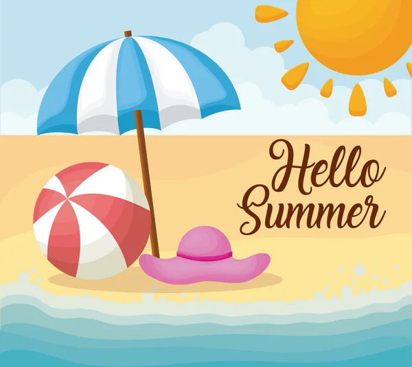 Hello summer design — Stock Vector