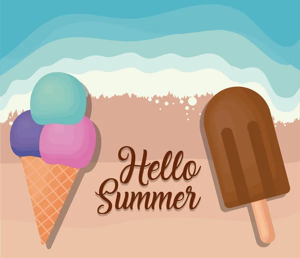 Hello summer design — Stock Vector