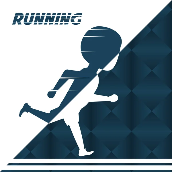 Silhouette athlete man running in competition championship — Stock Vector