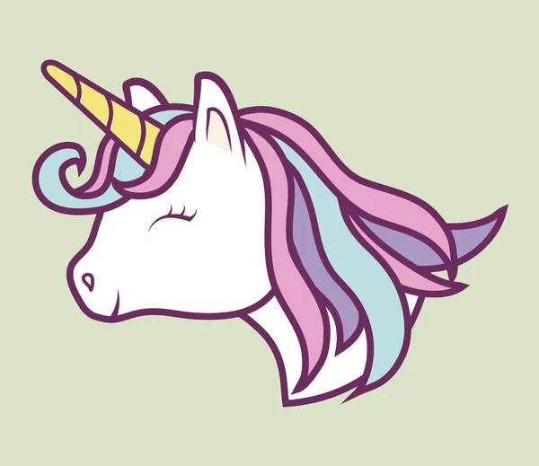 Desain unicorn ajaib - Stok Vektor