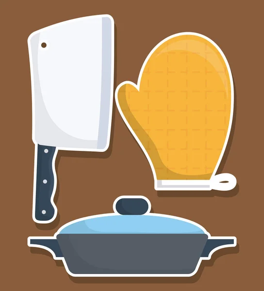 Cocina utensilios de diseño — Vector de stock