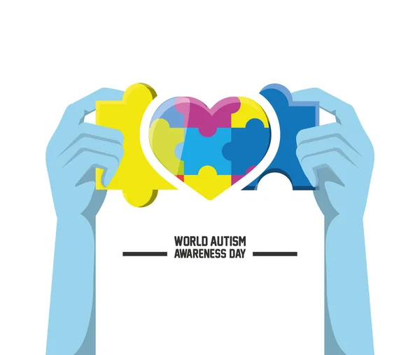 Gestaltung des weltweiten Autismus-Bewusstseins-Tages — Stockvektor