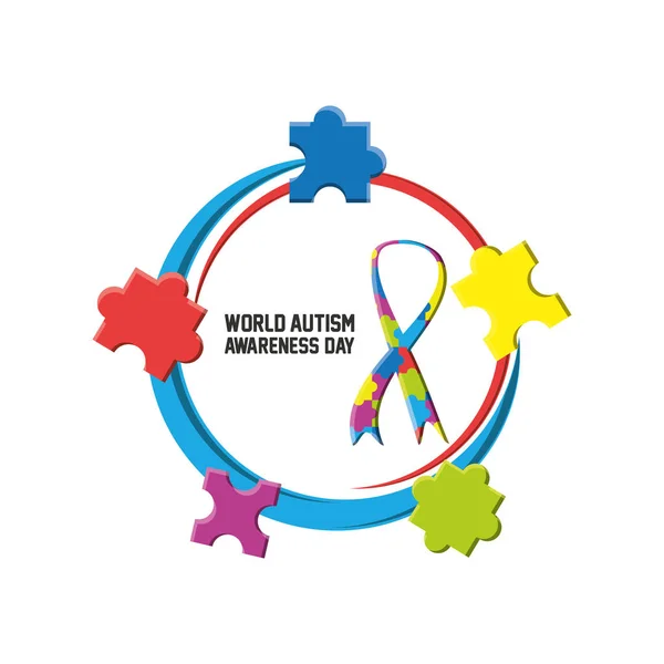 Gestaltung des weltweiten Autismus-Bewusstseins-Tages — Stockvektor