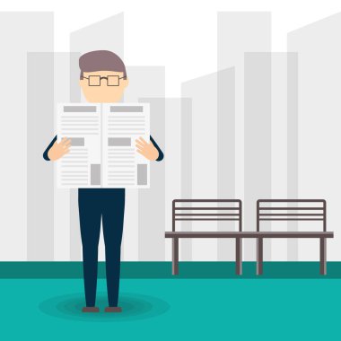 Yaşlı adam gazete okuma