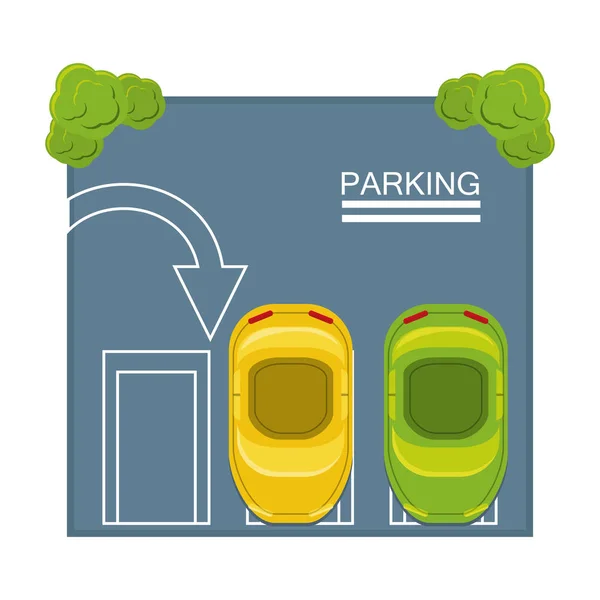 Parkolási zóna tervezése — Stock Vector
