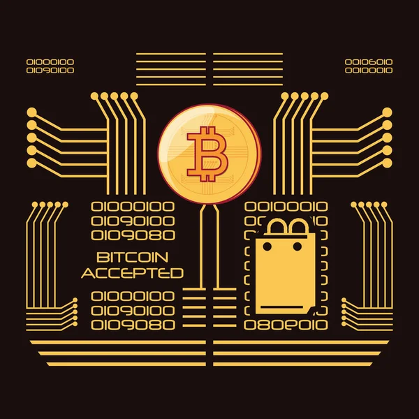 Bitcoin diseño aceptado — Vector de stock