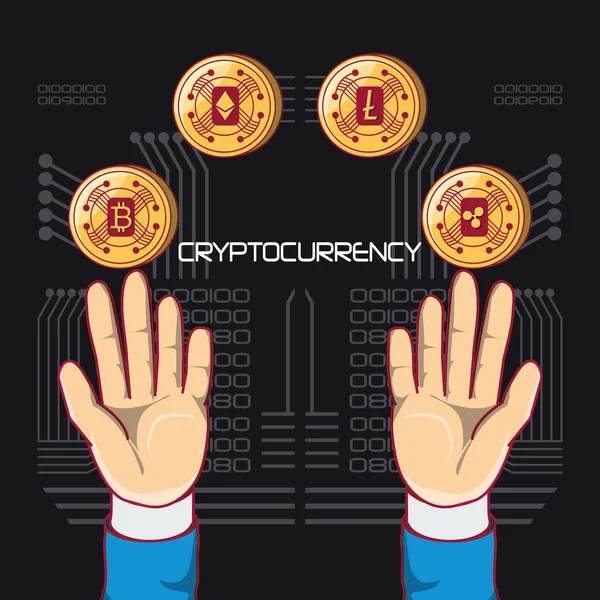 Conception de types de crypto-monnaie — Image vectorielle
