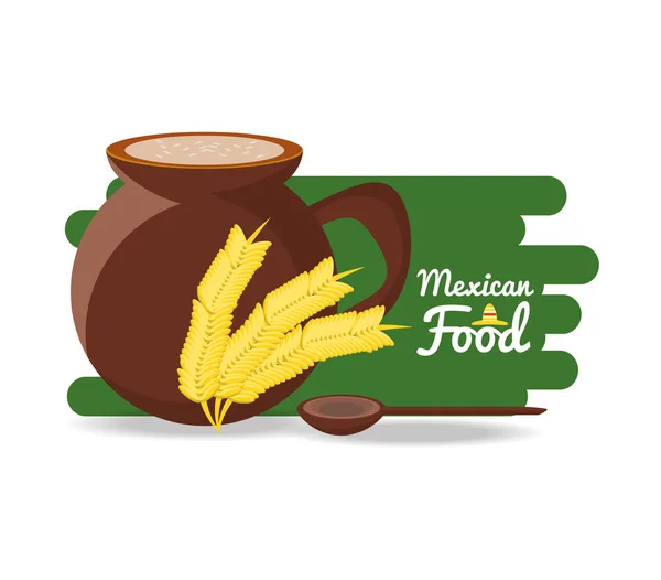 Comida tradicional mexicana com milho — Vetor de Stock
