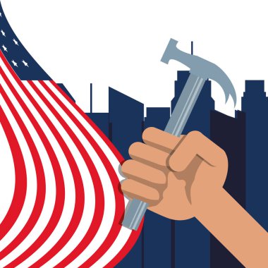 İşçi Bayramı kutlama için el simgesi